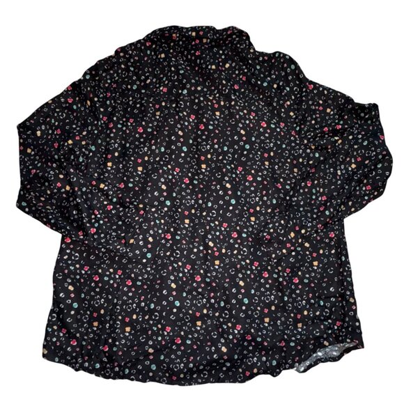 Christopher & Banks Womens Collared Button Front Blouse-Black-Size L-NWT - Picture 6 of 6